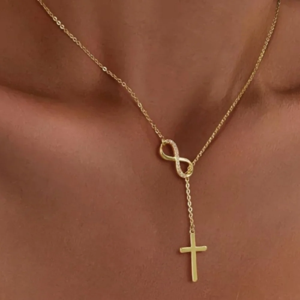 Cross 14K Gold Plated Cross Necklace - Picture 1 of 3